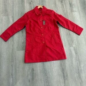 Eddie Bauer Red Button-Up Trench Coat water repellent trench shell jacket size L